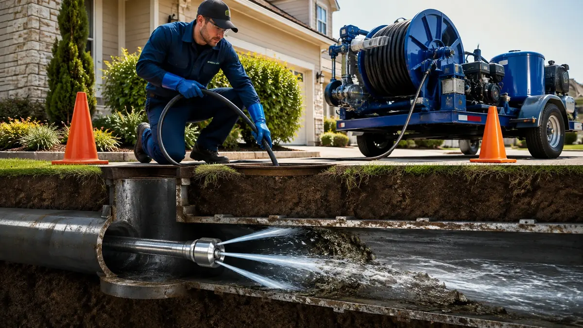 Main Sewer Line Hydro Jet Cleaning in Alhambra