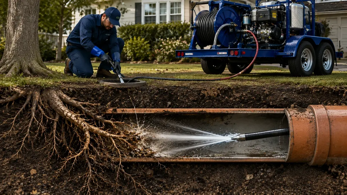 Tree Root Removal with Hydro Jetting in Alhambra